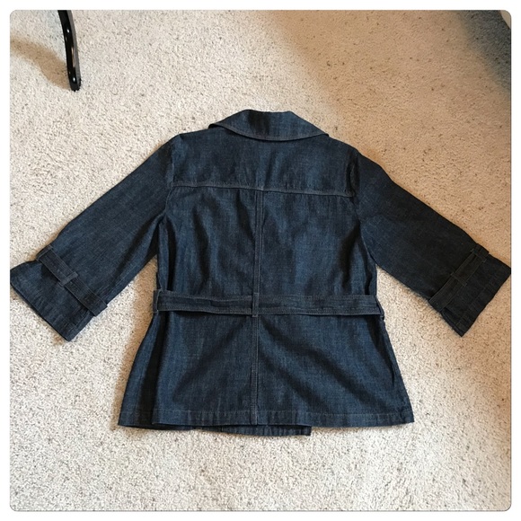 New, French Cuff, Belted Denim Jacket! - Picture 5 of 7